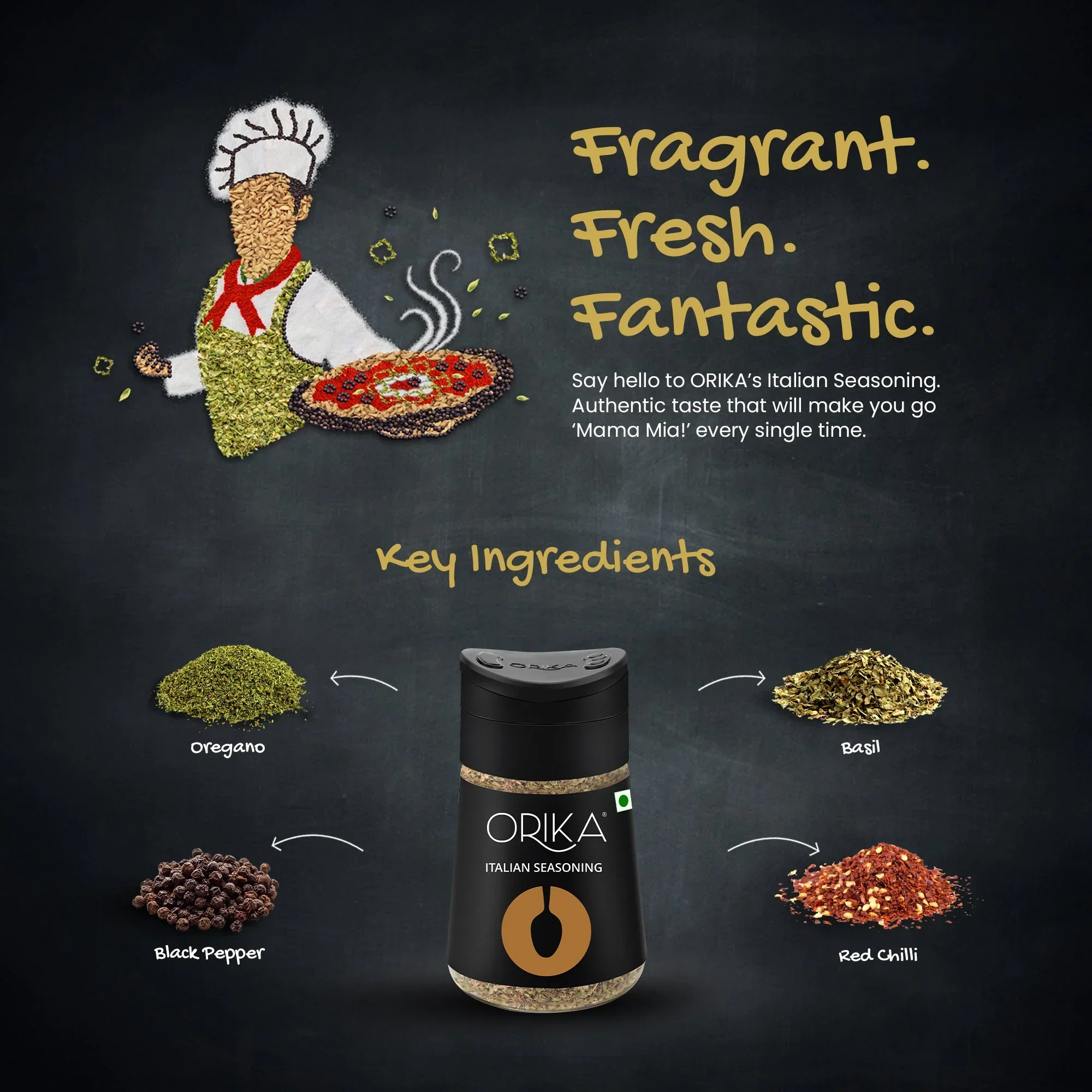 Orika combo pack of Malabar Black Pepper, Italian Seasoning & Red Chillli flakes Sprinklers (Pack of 3) - Image 3